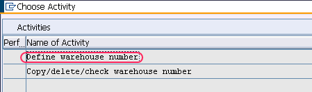 define warehouse numbers