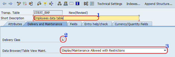 How to create database table in SAP ABAP