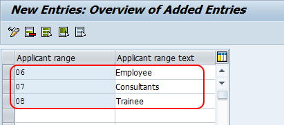 applicant range entries