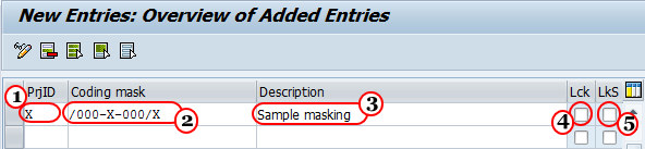 Define Project code masking in SAP