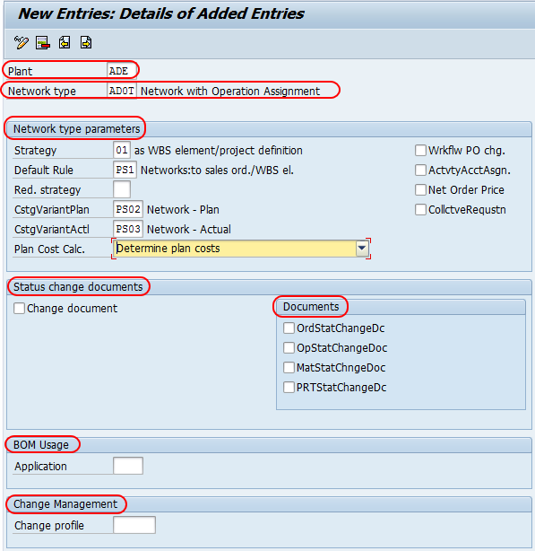 Specify Network Type Parameters