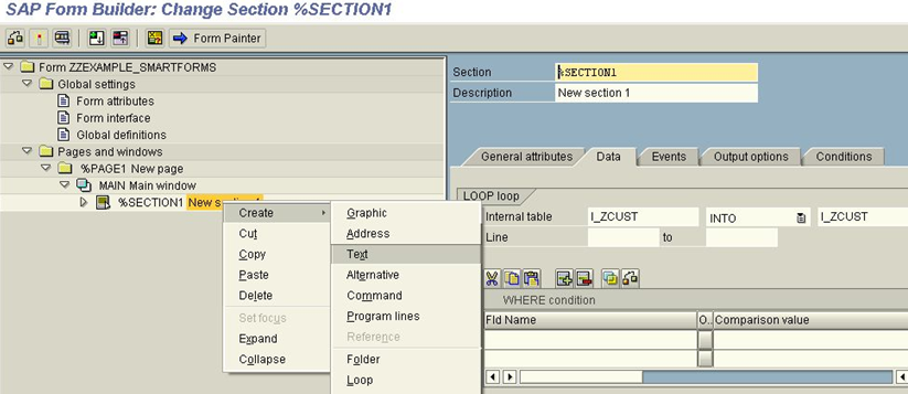 section smart forms