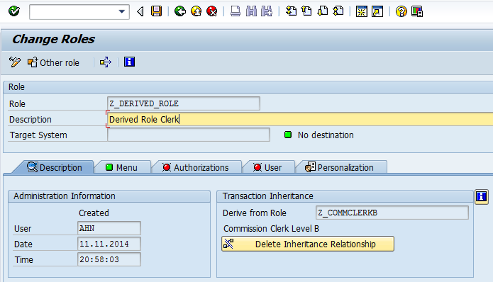 Derived role from importing file