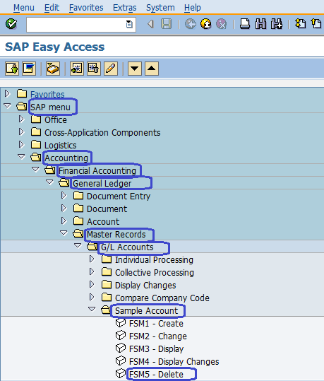 delete account assignment in sap