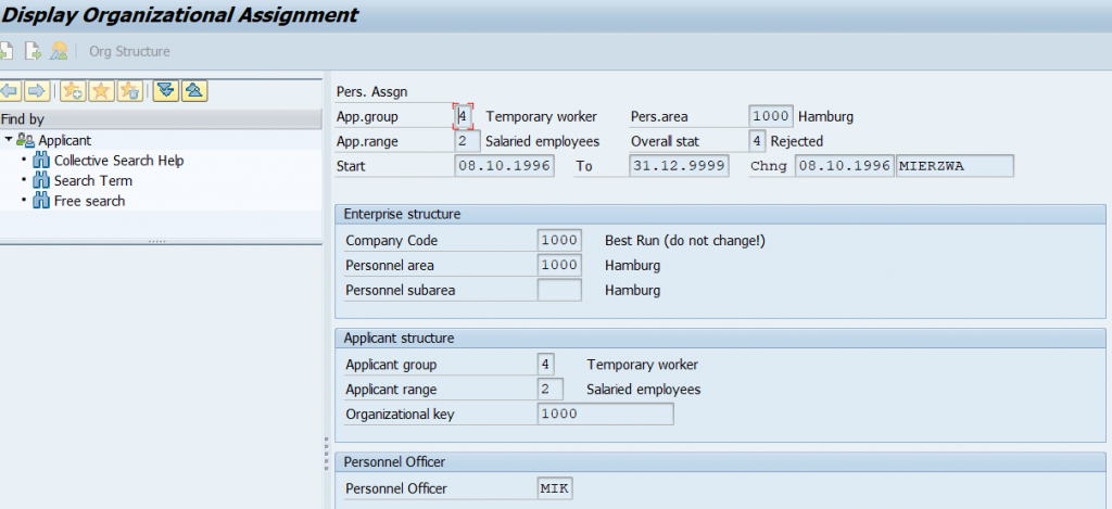 what is the assignment in sap