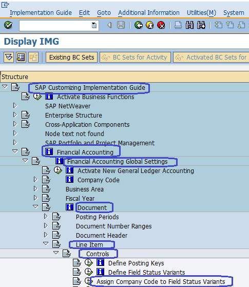 Assign Company code to Field Status Variants SAP