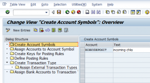 account symbol assignment in sap