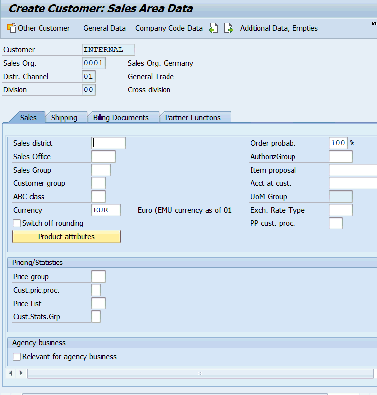 Create Customer Master Data Centrally XD01