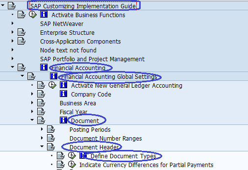 Define Document Types SAP