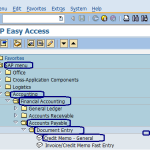 General Vendor Credit Memo SAP Menu Path | A/P SAP F-41