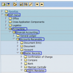 List of Mandates |  SEPA Mandates | SAP Menu Path