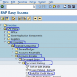 Park Vendor Credit Memo SAP | Vendor Document parking | SAP Menu Path