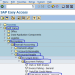 Vendor Credit Memo Parking General SAP | Document Entry SAP Menu Path