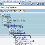 park vendor general invoice | Park Document F-63 | SAP Menu Path