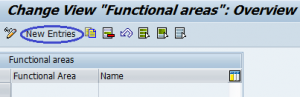 functional area assignment sap