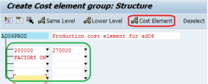 sap cost element assignment