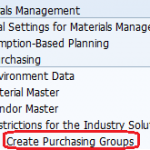 How to create purchasing groups in SAP