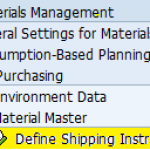 Define Shipping Instructions in SAP MM