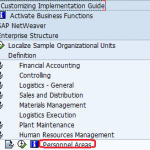 How to create Personnel Areas in SAP