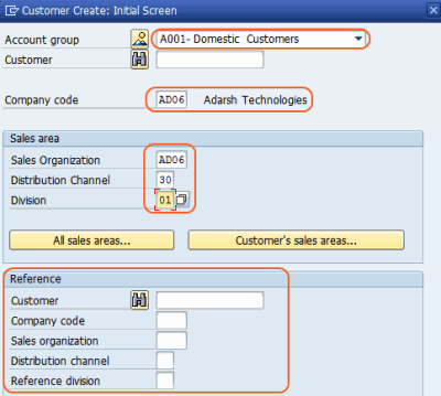 Create Customer master data by XD01 - SAP Training Tutorials