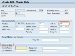 account assignment in rfq sap