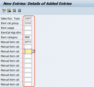 sap combination item category account assignment category not defined