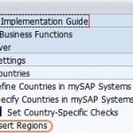 Define Regions in SAP