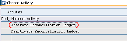 Activate reconciliation ledger sap