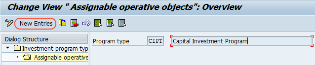 Assignable operative objectives new entries