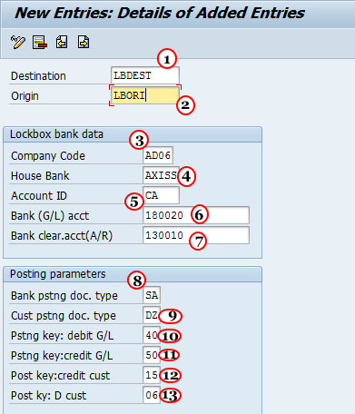 Define Lockbox posting data in SAP