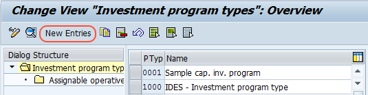 Investment program types new entries