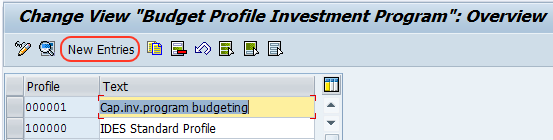 budget profile investment profile overview