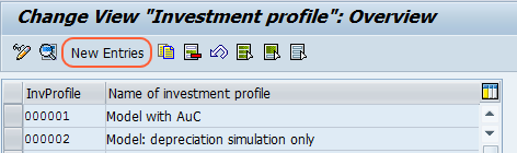 investment profile overview screen