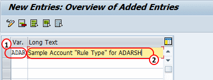 Define Sample Account Rule Types in SAP