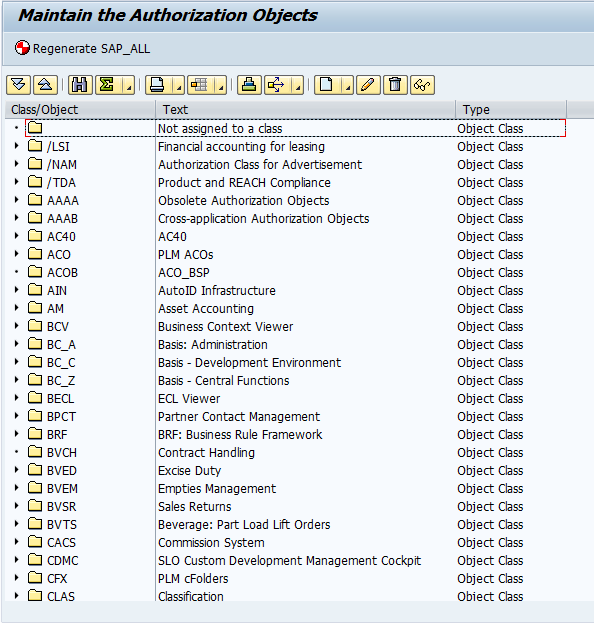 assignment service authorization objects sap