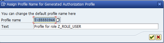 asignar nombre de perfil para el perfil de autorización generado