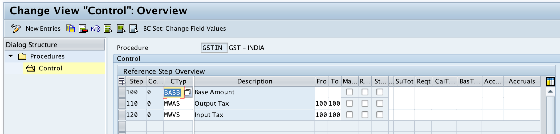 SAP GST control