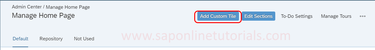 Add Custom Tile in SAP SuccessFactors