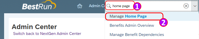 Choose Manage Home page