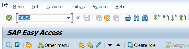 SAP Transaction code OB22