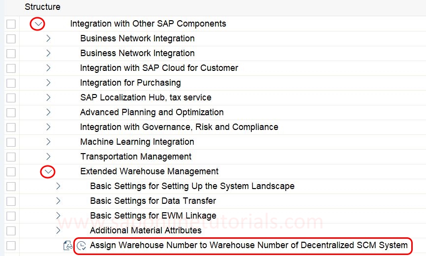 Assign Warehouse Number to Warehouse Number of Decentralized SCM System hana img path