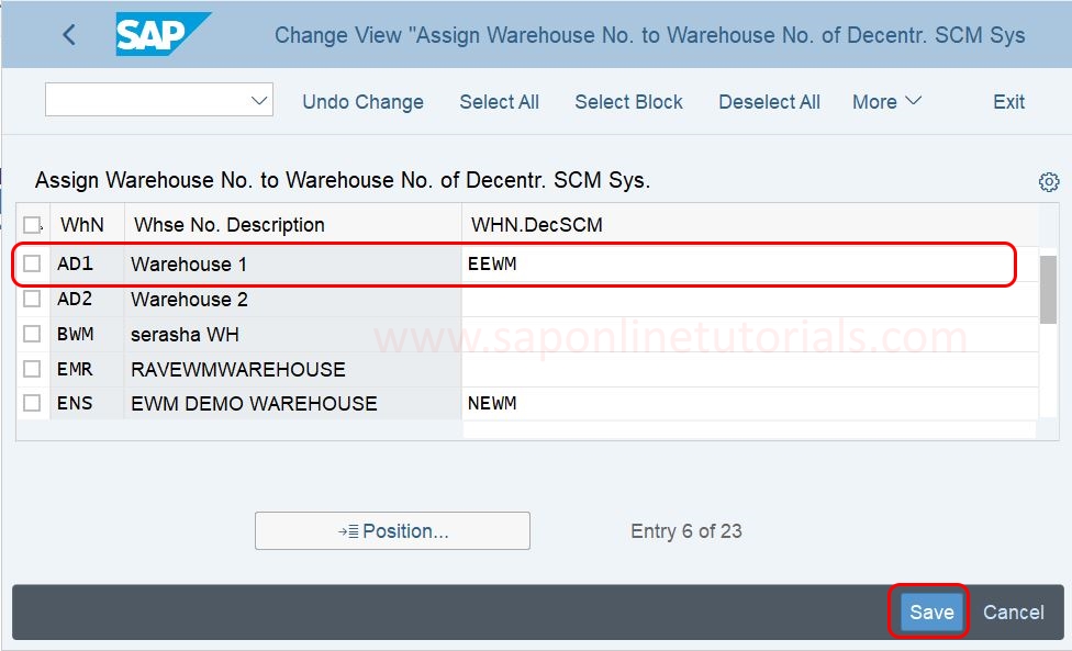 Assign Warehouse to Embedded EWM Warehouse in SAP HANA