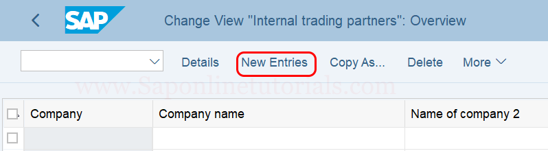 Company new entries in SAP Hana