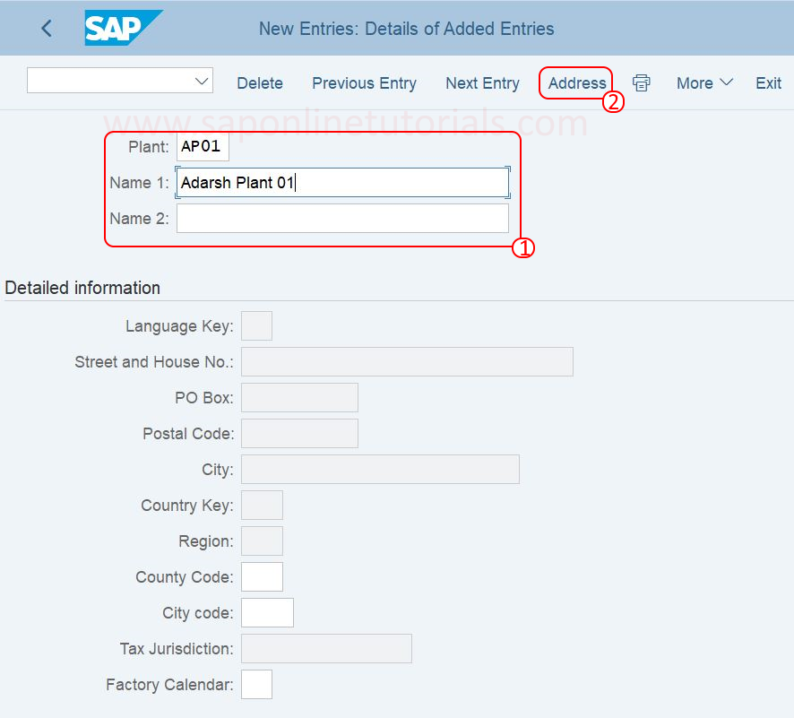 business place assignment to plant in sap