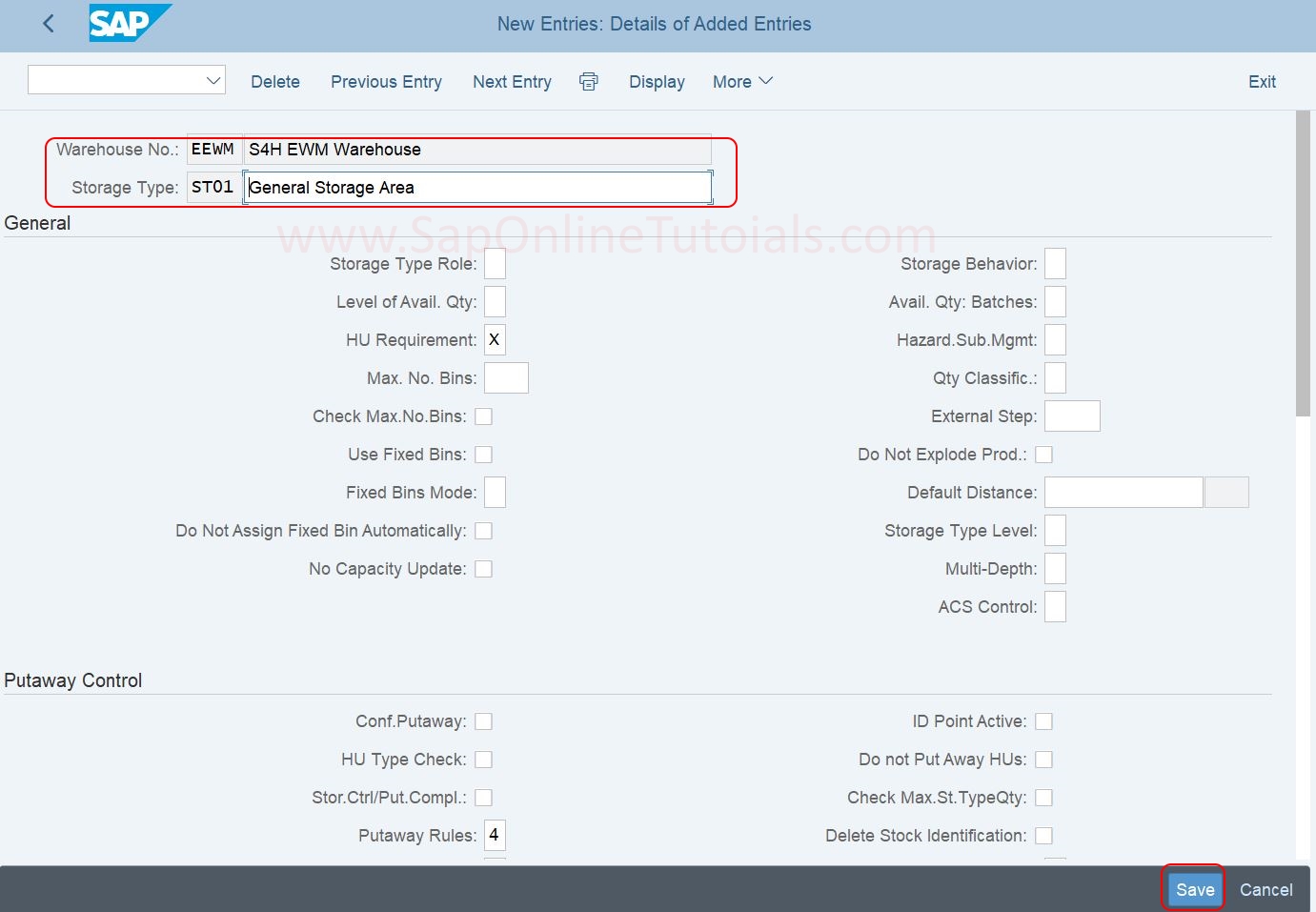 Define Storage Type in SAP S4Hana