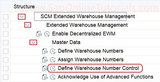 Define Warehouse Number control in SAP S4Hana EWM