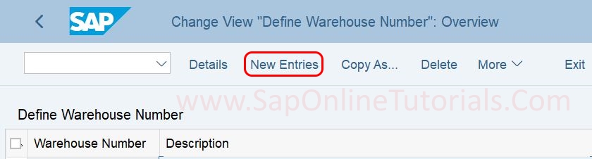 Define warehouse number in ewmbedded ewm SAP Hana