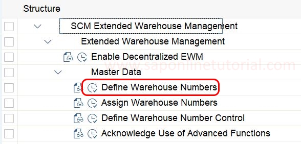 Define warehouse numbers in SAP Hana EWM