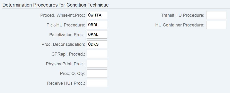 Determination procedure for condition technique