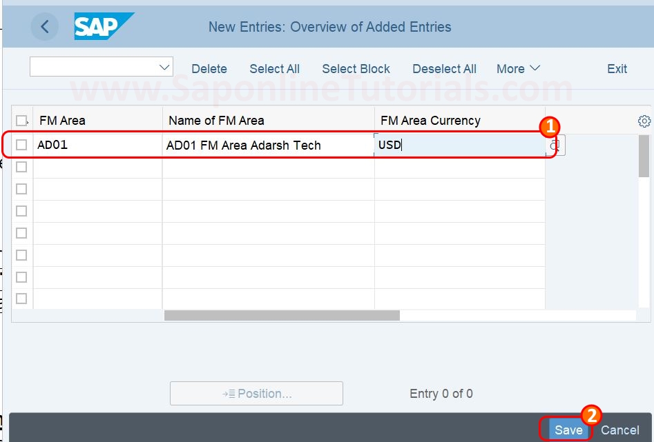 Financial Management Area in SAP HANA